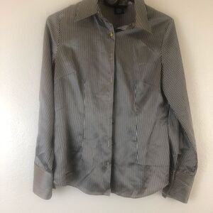BCBGMaxazria Striped Button Down Blouse XS